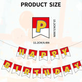 Red & White Cartoon Birthday Banner for Kids & Adults Party Decor