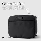 Nylon Tech Organizer Pouch - Electronics Cable Cord Organizer, Travel Case For Chargers, Power Bank, Airpods, And Accessories - Signature Black