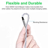Multi 3 In 1 Usb Long Iphone Charging Cable, 3M/10Ft Nylon Braided Universal Phone Charger Cord Usb C/Micro Usb/Lightning Connector Adapter For Android/Apple/Samsung/Lg/Pixel/Huawei/Xiaomi(Gray)