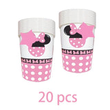 117 Pcs Pink Cartoon Party Dessert Plates Napkins Forks Tablecloth Cups Birthday Banner Tablecovers For Baby Shower Girls 1St 2Nd 3Rd 4Th 5Th Birthday Party Decorations Supplies - 20 Guests