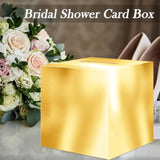 10" gold money box for wedding cards, cash, and raffle tickets at receptions and showers