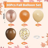 12 Inch Fall Balloons Brown Orange Nude Gold Confetti for Autumn Thanksgiving Party Decor