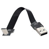0.2M Up Down Angled USB 2.0 Type-A Male to USB-C Type-C Male Data Flat Slim FPC Cable for FPV & Disk & Phone