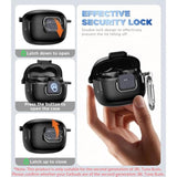 Secure Lock Case Cover for JBL Tune Buds 2 with Cleaner Kit and Keychain - Compatible with JBL Tune Buds 2nd Gen Earbuds Charging Case