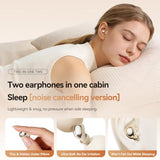 Wireless Clip-On Open Earbuds, Butterfly Earring Bluetooth Headphones with Heart-Shaped Charging Case & Makeup Mirror, 42H Playtime, Lightweight