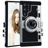 Phone Case For Samsung Galaxy S22 Ultra Camera Case Vintage Cover With Removable Neck Strap