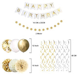 Gold Birthday Decor Kit – Banner & Balloons for 16th to 70th Party Celebration Supplies
