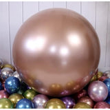 36 Inch Giant Metallic Rose Glod Balloons, 6 Pack Large Round Rose Glod Latex Balloons For Anniversary, Birthday, Christmas, Wedding, Baby Shower Party Decorations