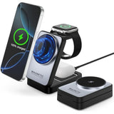 3 In 1 Wireless Charging Station For Apple Devices,Portable Foldable Magnetic Multiple Fast Charger Stand,Wireless Charger Magsafe For Iphone 17 16 15 14 13 12 11 Pro Max Air Plus/Apple Watch/Airpods