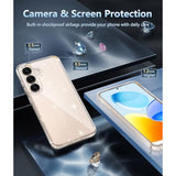 For Samsung Galaxy S25-Plus Case: S24-Plus Bling Sparkle Clear Military Grade Drop Protection Anti Yellowing Glitter Cell Phone Cover - Rugged Shockproof Protective Bumper Transparent Cases
