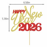 Happy New Year 2026 Cake Topper New Year Party Cake Decoration Photo Supplies