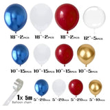 Burgundy Navy Blue Gold Balloons Garland Arch Kit,132Pcs Diy Balloons Garland With Burgundy Navy Blue Metallic Gold For Women Kids Birthday Wedding Party Decorations(Red White Blue Balloons)