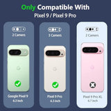 For Google Pixel 9 Case, Pixel 9 Pro Case, Slide Lens Cover, Hd Screen Protector, Grade Drop Protection, Magnetic Rotated Ring Holder Kickstand Protective Phone Case (Black)