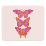 Funky Pink Butterfly Mouse Pad, Trendy Preppy Butterflies Mousepad For Gaming Work Computer Laotop Office Dorm With Non-Slip Rubber Base, 9.5X8 Inch