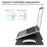 15 16 Inch Laptop Sleeve Case Leather Case With Adjustable Stand Compatible With Macbook Pro 16 2021 & 2019/15.4'' Macbook Pro 15 (A1990 A1707 A1398)/ 15'' Surface Laptop 3, Sleeve Pouch Grey