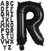 Black Letter R Balloons, 40 Inch Large Foil Letter Balloons, Custom Phrase Balloon For Birthday Party Wedding Anniversary Decoration (Black R)