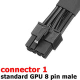 Dual 6 Pin Female To 8 Pin Male Gpu Power Adapter Cable Braided Sleeved 9 Inches