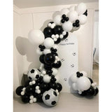 Soccer Balloon Garland Arch Kit - Black And White Football Print Balloons Arch Kit With Foil Football Starburst Balloon For Sports Fan, Birthday Party, Baby Shower, Soccer Theme Party Decorations