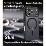 iPhone 17 Pro Max Case with Privacy Screen Protectors and Magsafe Compatibility - Black Translucent Matte Shockproof Cover for Women