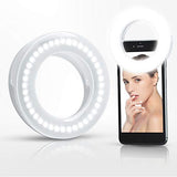 Selfie Ring Light Rechargeable Portable Clip-on Selfie Fill Light with 40 LED for Smart Phone Photography, Camera Video, Girl