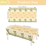 3Pcs Party Tablecloth Bear Baby Shower Tablecloths Classic Bear Disposable Thickened Plastic Table Cover For Kids 1St 2Rd Baby Party Supplies 54X108Inches (Yellow)