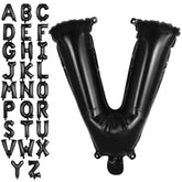 Black Letter V Balloons, 40 Inch Large Foil Letter Balloons, Custom Phrase Balloon For Birthday Party Wedding Anniversary Decoration (Black V)