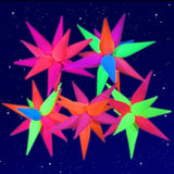 Mega-L Glow Glow In The Dark Party Supplies, 5 Pcs Neon Star Balloons Kit β Neon Foil Explosion & 12 Pt Cone Balloons For Arches/Garlands. Perfect For Birthday, Wedding, Anniversary, Graduation Party