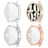 (4 Pack) Screen Protector Case Compatible For Samsung Galaxy Watch 6 40Mm (2023 Verison) Silicone Bumper Full Protective Shell Face Cover (Watch 6 40Mm Clear Silver Gold Rose)
