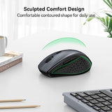 Wireless Mouse, 2.4G Usb Computer Mouse With 6-Level Adjustable 4800 Dpi, Silent Quiet Click30 Months Battery, Ergonomic Grips, 6 Buttons Portable For Pc, Chromebook, Mac - Grey