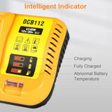 Dcb112 Charger Repalcement For Dewalt 12V/20V Battery Charger Compatible With Dewalt 12V/20V Max Battery Dcb200 Dcb203 Dcb125 Dcb107 Yellow