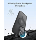Anker MagGo Matte Magnetic Phone Case for iPhone 15 Pro Max,Ultra-Slim,Scratch-Resistant,and Durable Protective Cover, iPhone Case Compatible with MagSafe, Matte Case Only for iPhone 15 Pro Max(Black)