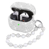 Compatible With Samsung Galaxy Buds 3 Case & Galaxy Buds 3 Pro Case,Crystal Glitter Shining Cover,With Bling Lanyard Keychain Charm For Women (Silver)