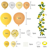 118 Pack Balloon Garland Arch Kit - 18, 12, 10, 5 Inch Yellow, Gold, White Balloons With Sunflower Vine - Baby Shower Decorations For Girl, Boy, Bee Birthday, Wedding, Party Supplies