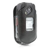 Leather Fitted Case For Kyocera Duraxv Lte E4610 (Verizon), Duraxe E4710 (At&T) - Features: Rotating Belt Clip, Screen & Keypad Protection, Secure Fit