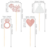 12 Pcs Bride To Be Centerpiece Sticks Double Sided Glitter Heart Ring Dress Bridal Shower Table Flower Centerpieces For Wedding Engagement Bachelorette Party Flower Decorations Supplies Rose Gold