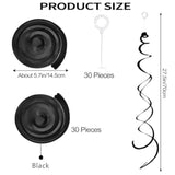 30Pc Black Hanging Swirl Party Decorations Foil Ceiling Streamer for Celebrations