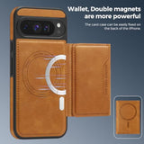 Compatible For Google Pixel 10 / Pixel 10 Pro Case 6.3" Leather Wallet With Card Holder ?Compatible With Magsafe? 2 In 1 Detachable Magnetic Kickstand Shockproof Phone Cover Yellow