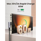 UGREEN Right Angle USB C Cable, 60W USB C Fast Charging Cable 90 Degree Compatible with iPhone 17/17 Plus/17 Pro/16, MacBook Pro, iPad Pro, Samsung Galaxy S25/S24, Google Pixel 8/7, 6.6FT