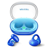 Kids Open Ear Earbuds - Clip-On Earbuds - 85 Db Volume Limit - Bluetooth 6.0, Built-In Mic, 40H Playtime, Silicone Pads, Ipx5, Small Ears And Glasses Friendly, Ages 6-14, Blue