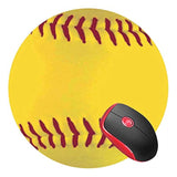 Mouse Pad Round Gaming Mouse Mat Fast Pitch Softball, Non-Slip Rubber Base Mousepad Cute Mousemat For Laptop Computer Pc Office Home