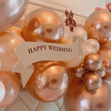 Rose Gold And White Balloons, 60Pcs Pearl Rose Gold Balloons, 12 Inch Metallic Rose Gold Confetti Balloons Helium Rose Gold Latex Balloons For Baby Shower Wedding Birthday Party Decorations