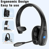 Noise Cancelling Bluetooth Headset V5.1, 35Hrs Hd Talktime Cvc8.0 Dual Mic Hands-Free Wireless Headset, Bluetooth Headphones With Mute Button For Cell Phones Business Home Office Trucker