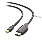Cable Matters Mini DisplayPort to HDTV Cable in Black 6 Feet - Thunderbolt and Thunderbolt 2 Port Compatible