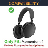Cooling Gel Earpads Replacement For Sennheiser Momentum 4 Over/Around Ear Wireless Headphones, Ear Pads Cushions With Breathable Ice Silk Fabric, High-Density Noise Cancelling Foam - Black