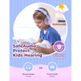 iClever BTH12 Kids Headphones, Colorful LED Lights Kids Bluetooth Headphones w