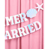 The Summer I Turned Married Banner - Iridescent Foil | 6 Ft. | Bachelorette Decorations, Bridal Party Sign, Bride To Be Background, Pretty Beach Bach Supplies