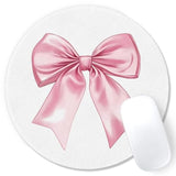 Coquette Bow Mouse Pad, Coquette Pink Bow Ribbon Mousepad Mouse Mat With Non-Slip Rubber Base For Home Office Desk Accessories, Aesthetic Office Supplies For Women Girls, 7.9X7.9 Inch