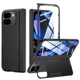 Slim Hinge Stand Case for Google Pixel 9 Pro Fold with Screen Protector & Wireless Charging (Black)