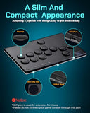 Haute42 All Metal Arcade Stick 13Keys All-Button Controller with Custom RGB & Turbo Functions,Arcade Fighting Stick for