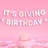 It’s Giving Birthday Banner Iridescent Foil 3Ft Fun Party Decor Photobooth Backdrop